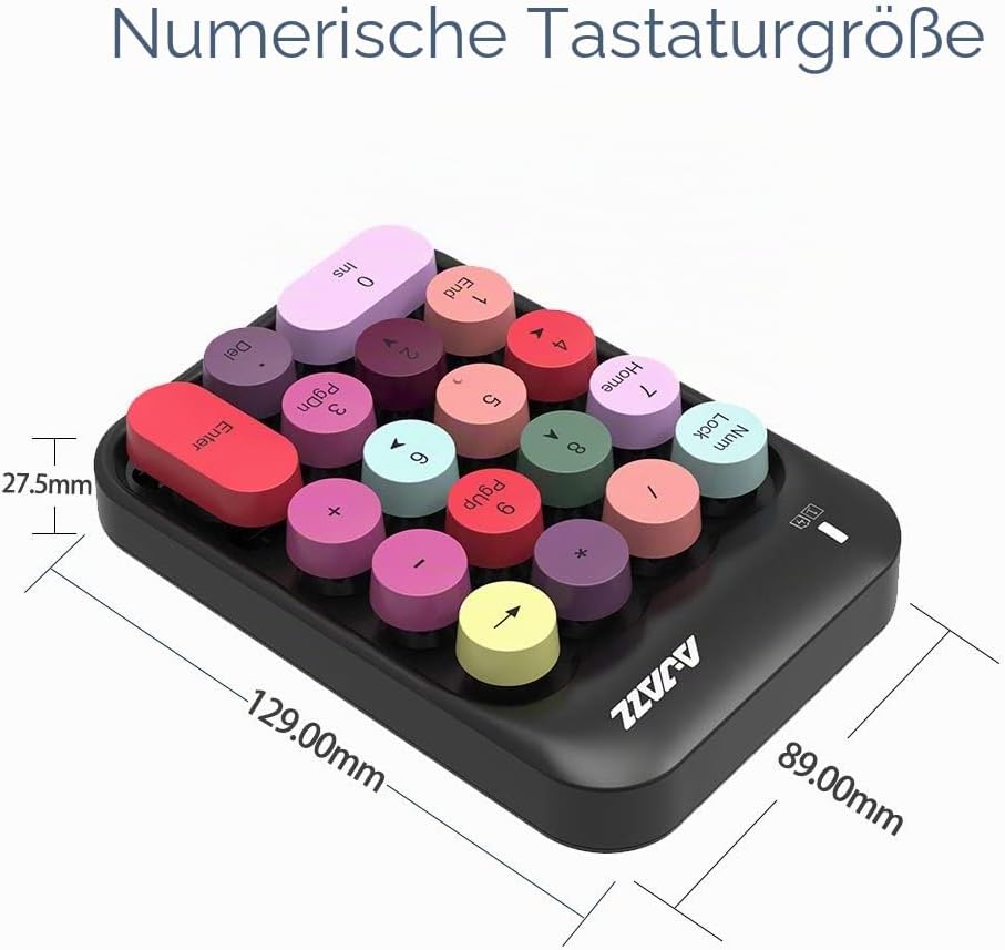 FELiCON Nummernblock, 18 Tasten, kompakt, tragbar, leise, für Windows, iMac, MacBook, Laptop, Deskto