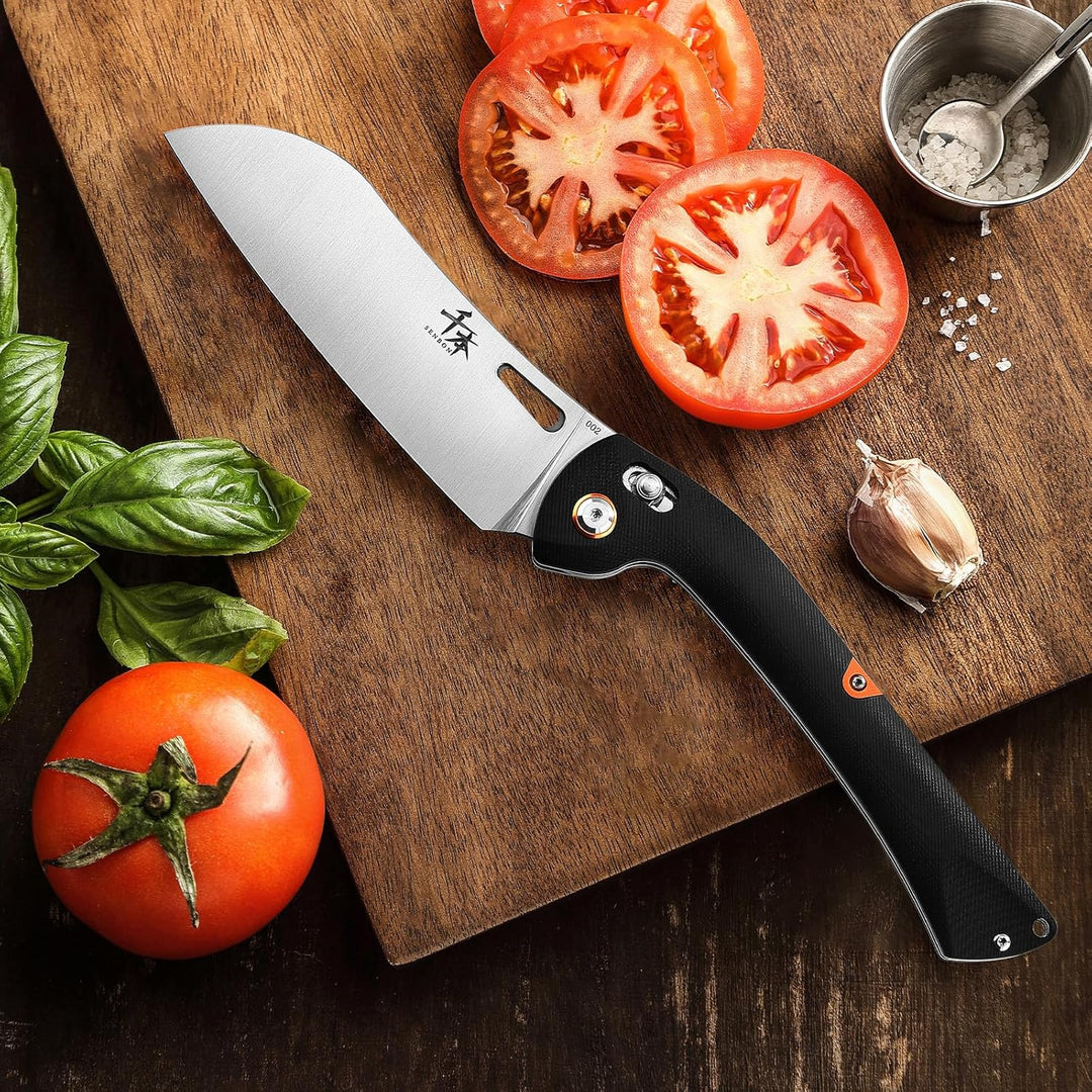SENBON 440 Sharp Falten Chef Messer G10 Griff Obst Messer Camping Outdoor Back Clip Tragbares Obst G