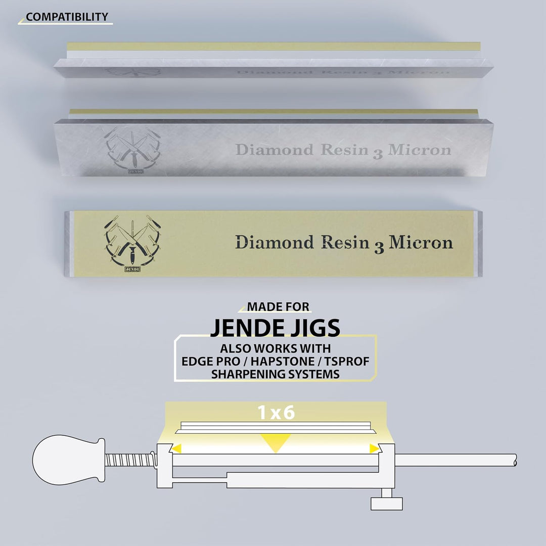 Jende 1 x 15,2 cm Harz-Diamant-Schleifstein für Edge Pro, Hapstone, TSProf, Jende Jigs für Messer (3