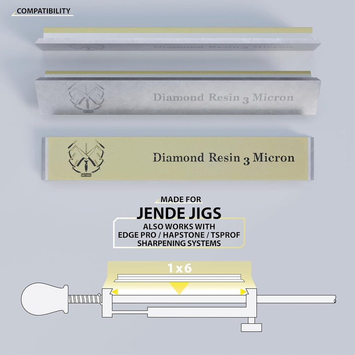 Jende 1 x 15,2 cm Harz-Diamant-Schleifstein für Edge Pro, Hapstone, TSProf, Jende Jigs für Messer (3