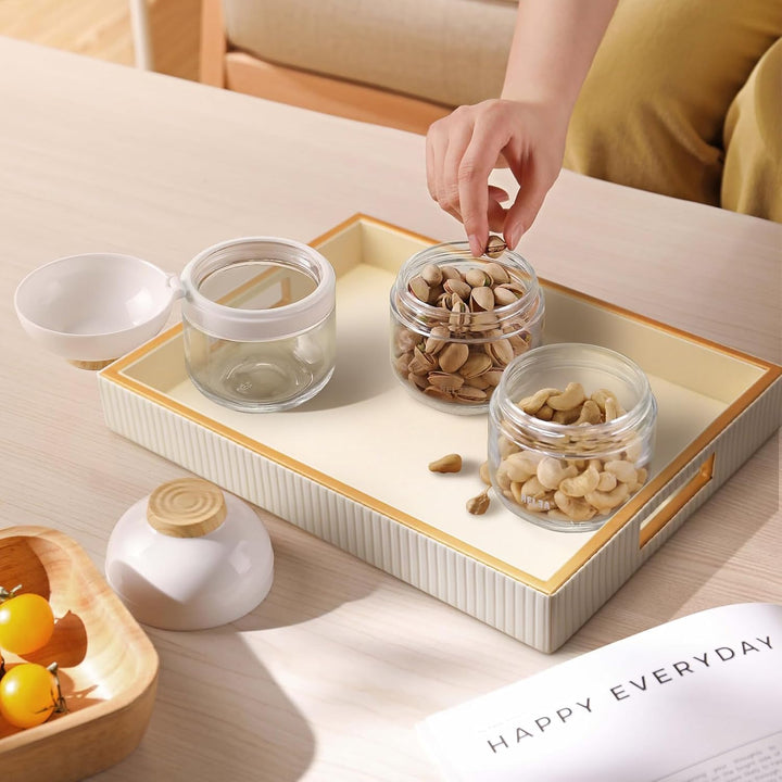 SANZIE Ledertablett, Schreibtisch-Aufbewahrung, Organizer, Premium-Serviertablett, dekoratives Table