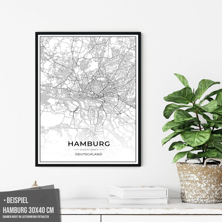 Vacentures® Stadtposter - Jede Stadt - Jeder Ort Weltweit Auswählbar - Poster deiner Lieblingsstadt