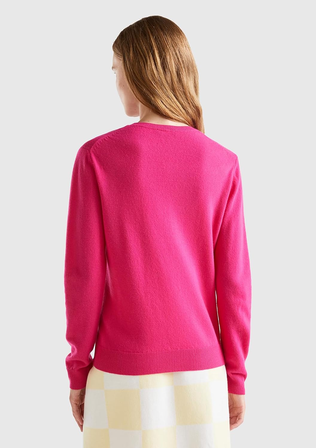 United Colors of Benetton Damen Maglia G/C M/L 1002d1k01 Pullover S Fuchsia 2l3, S Fuchsia 2l3