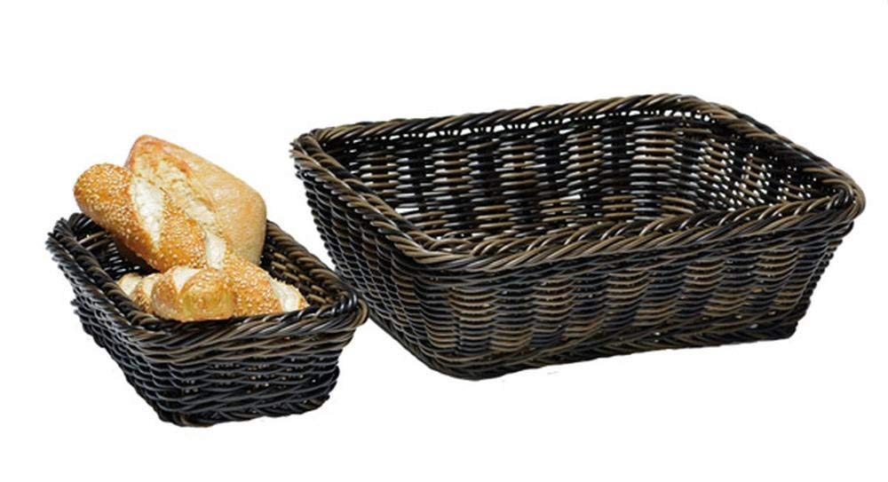 APS 40243 Korb, GN 1/3, 32,5 x 17,6 cm, Höhe 10 cm, mit Edelstahldraht im Rand, Polypropylen, schwar