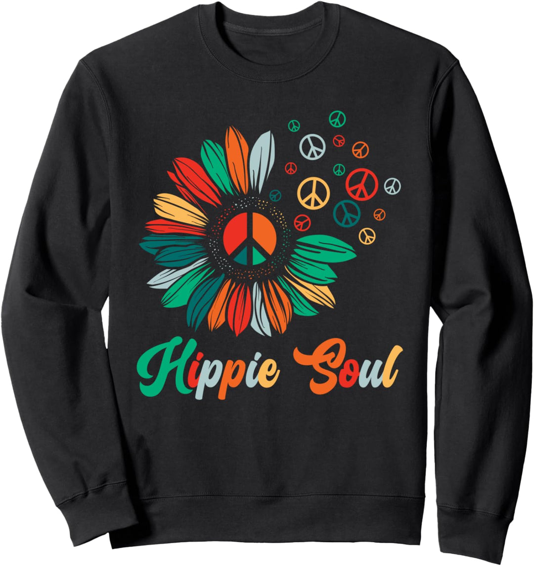 Hippie Soul Rainbow Flowers 60er 70er Jahre vegan Hippie Sweatshirt