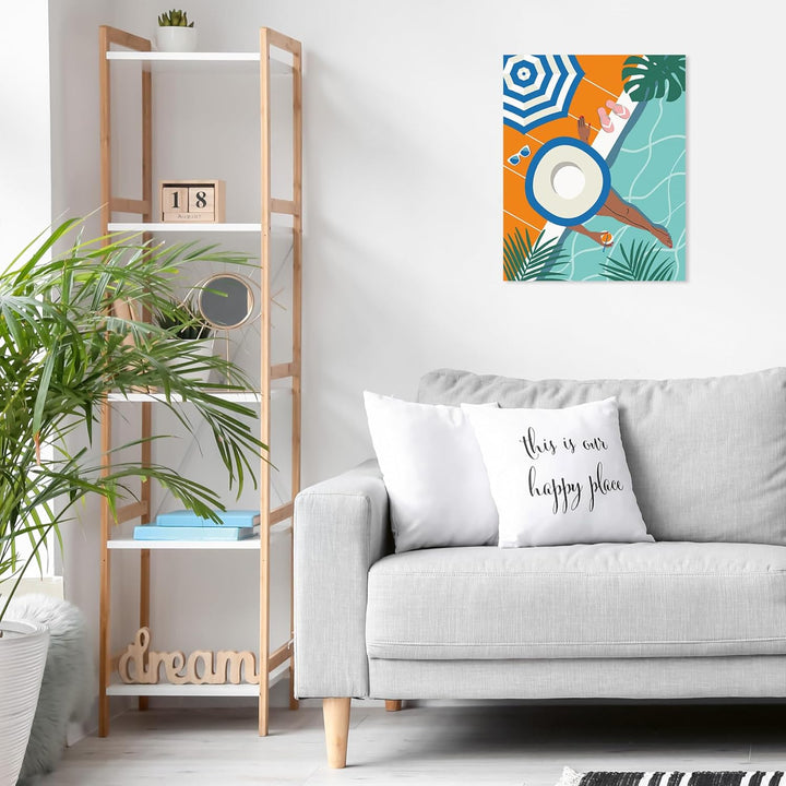 Ravensburger CreArt 25523 - Poolzeit - Malen nach Zahlen Erwachsene, DIY Malset mit Pinsel und Acryl