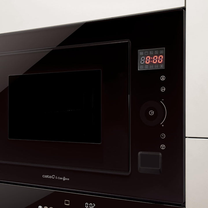 CATA MC 25 GTC BK Mikrowelle schwarz Einbaumodell 900 W mit 5 Leistungsstufen und 1000 W Grill Timer