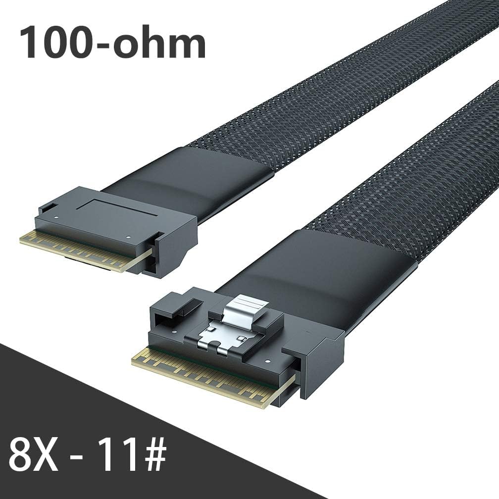 ipolex SFF-8654 zu SFF-8654 SlimSAS Kabel, internes 24G 8i Kabel, SAS 4.0, 74pin, 100-ohm, 0.5-m (1.