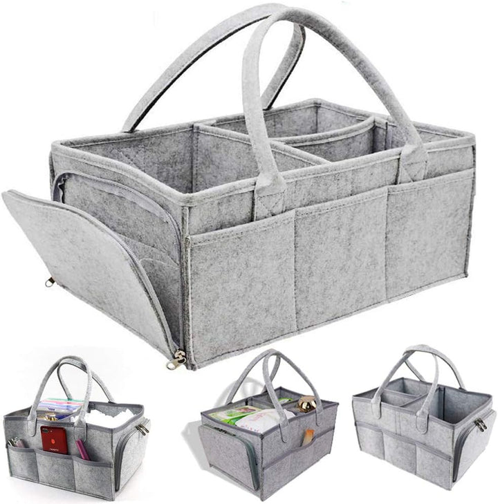 Copiel Windel Organizer, tragbare Wickeltasche Filz Baby Windel Organizer mit austauschbaren Fächern