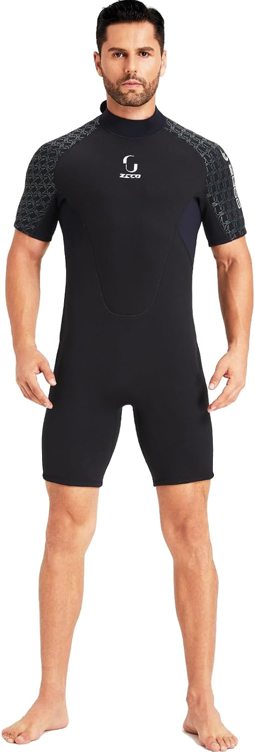 Neoprenanzug Damen Rückenreissverschluss Kurze Neoprenanzug Herren 3mm Neopren Kurzarm Neoprenanzug