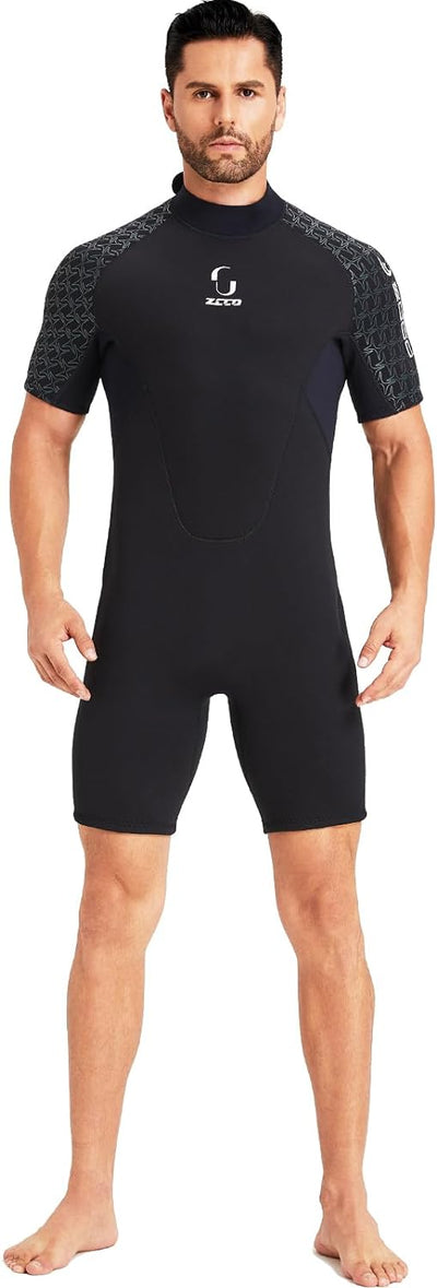 Neoprenanzug Damen Rückenreissverschluss Kurzer Neoprenanzug Herren 3mm Neopren Kurzarm Neoprenanzug