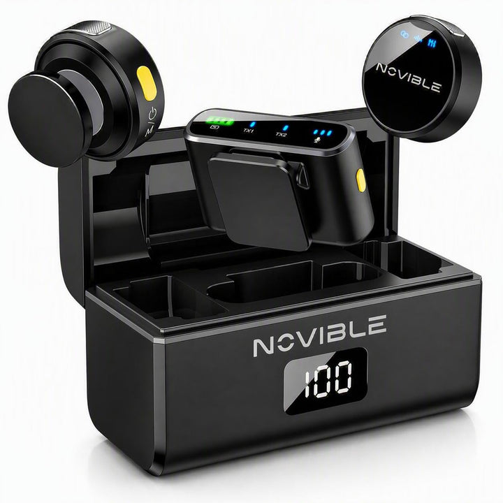 Kabelloses Lavalier Mikrofon für iPhone, Android, Kamera & PC - Kristallklarer Klang, Geräuschunterd