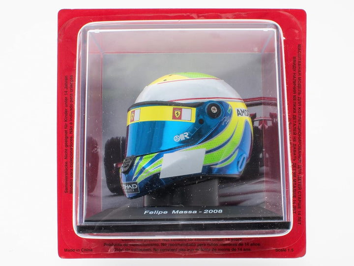 - Helmreproduktion im Massstab 1:5 des berühmten Ferrari F1-Formel-1-Fahrers: Felipe Massa – 2008 –