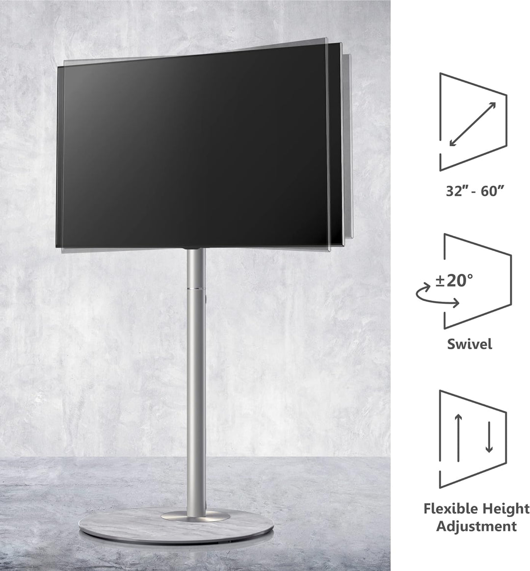 FITUEYES Design TV Ständer TV Bodenständer Höhenverstellbar Drehbar TV Standfuss Fernsehständer mit