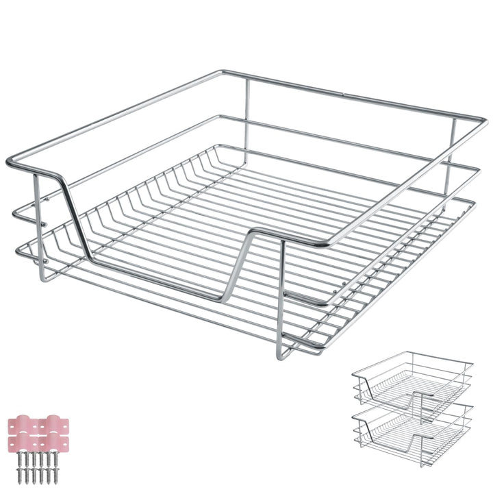 tectake® Teleskopschublade, ausziehbare Schublade, Teleskopregal nachrüsten, Schublade Unterschrank