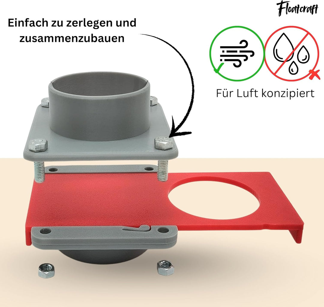 Absperrschieber DN50 für HT-Rohre – 5er-Set robustes Blastgate DN50 Set 5x, DN50 Set 5x
