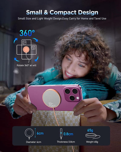 Mag-Safe Ladegerät Wireless Charger für iPhone: Magnet Ladestation Induktive kabellos Ladepad Kompat