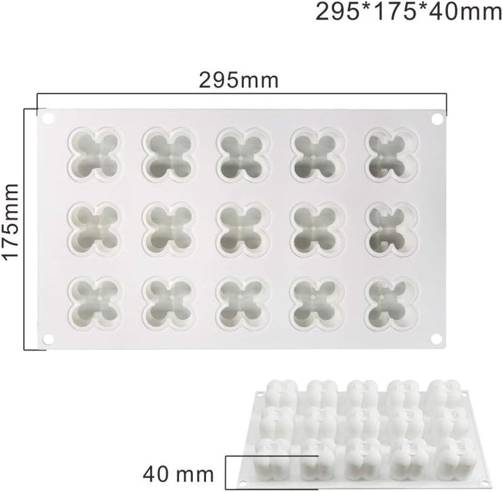 Uenmay Silikonform 3D 3D Kuchenform Handgemachtes Backgeschirr DIY Formen, 15 Löcher Kleine magische