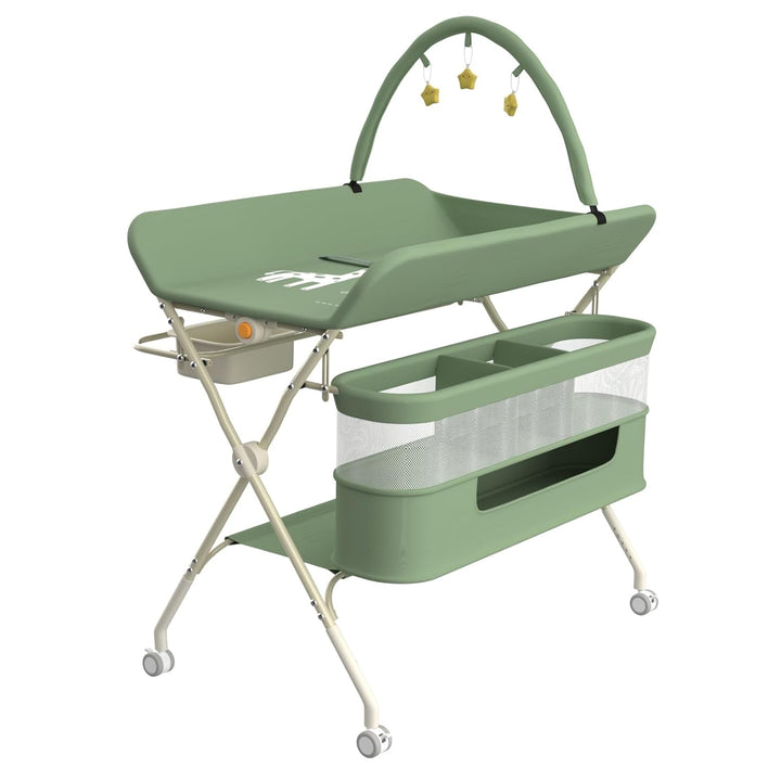 Wickeltisch, 3-in-1, Wickelkommode für Baby, von Geburt bis 12 Monate (bis 25 kg), Wickeltisch, falt