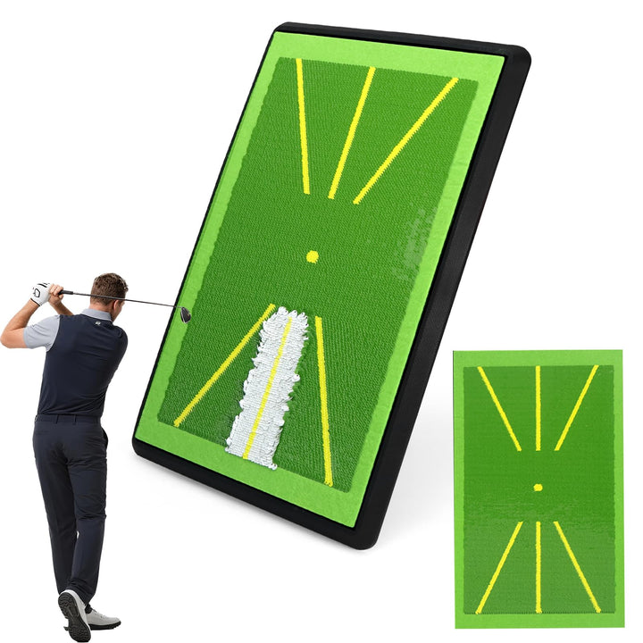 Golf Abschlagmatte Golfmatte mit 1 Austauschbar Golf Trainingshilfen Mat für Schlagbahn-Analyse, Rut