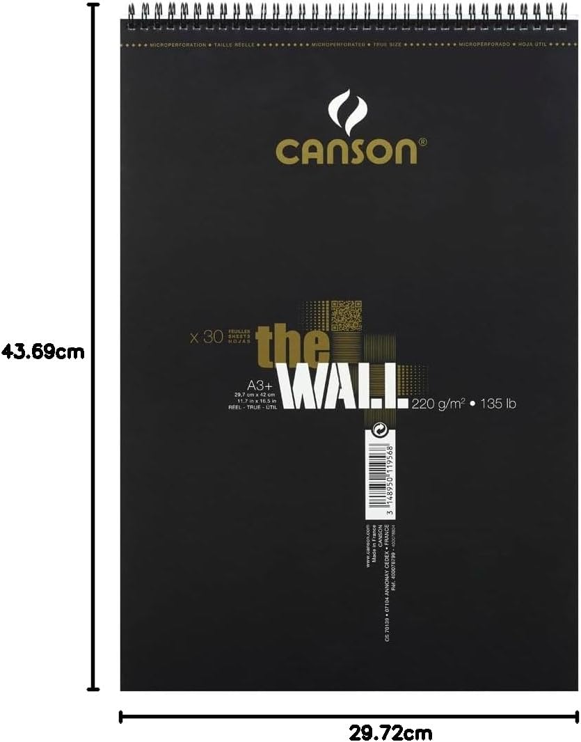 Canson The Wall Spiralalbum 30 Blatt extra glatt 220 g 42 x 29,7 cm, 42 x 29,7 cm