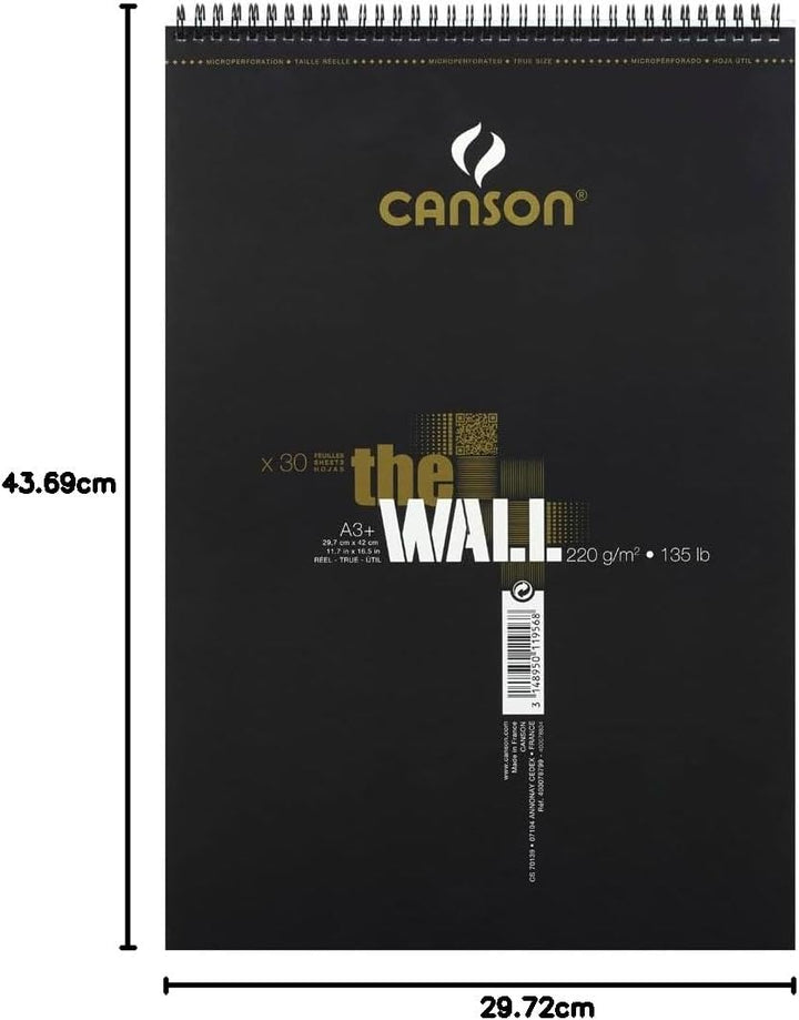 Canson The Wall Spiralalbum 30 Blatt extra glatt 220 g 42 x 29,7 cm, 42 x 29,7 cm