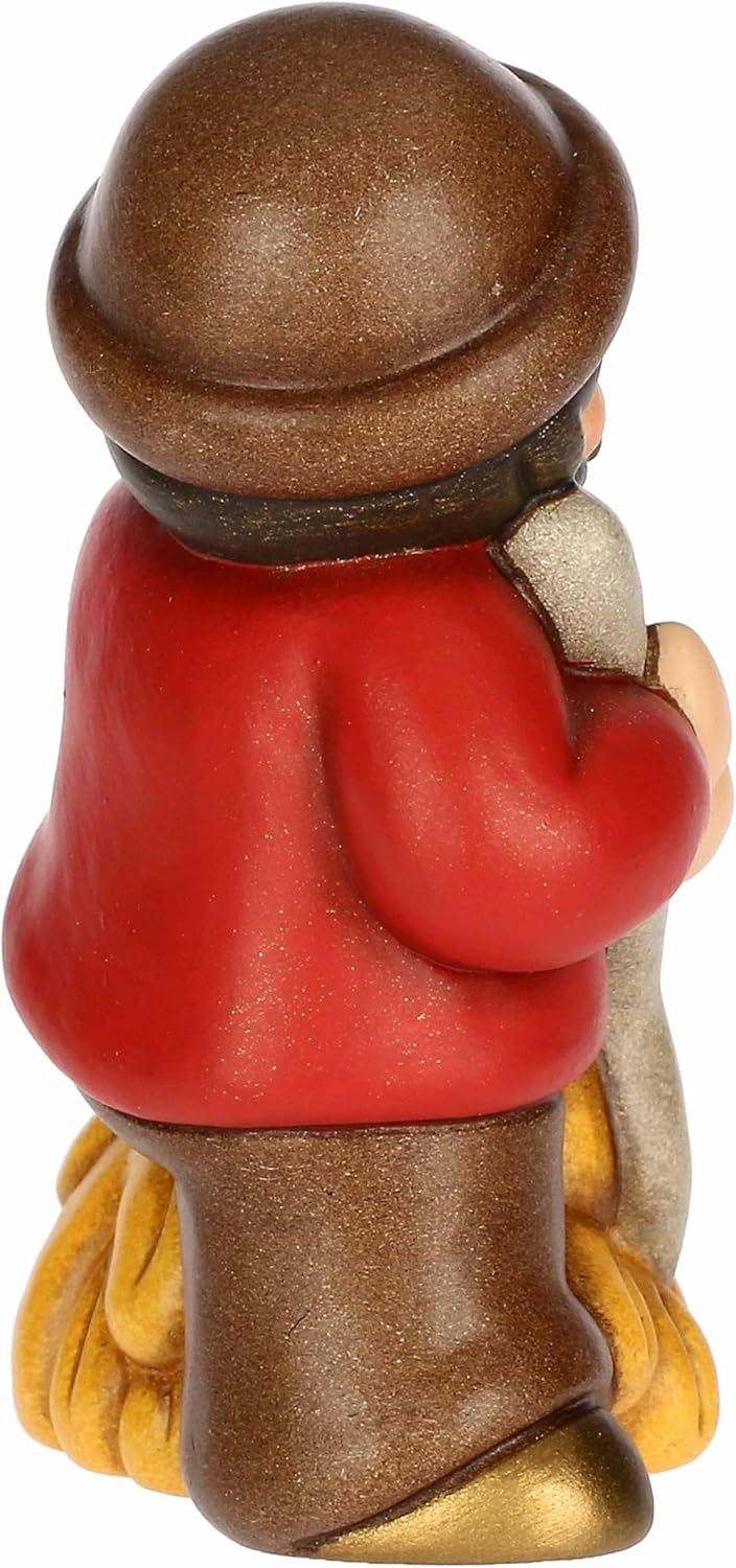 THUN, Mann mit Gabel und Rotheu aus hochwertiger Keramik, Klassische Krippensammlung, Weihnachtskrip