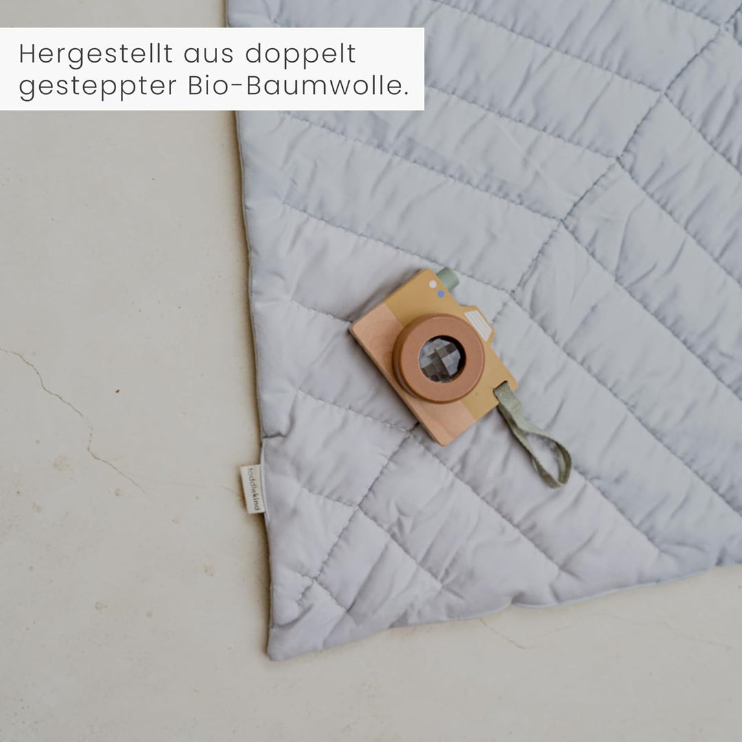 Toddlekind Krabbeldecke für Babys, Blattform, handgenäht, Baby-Spielmatte aus Bio-Baumwolle, 116×87