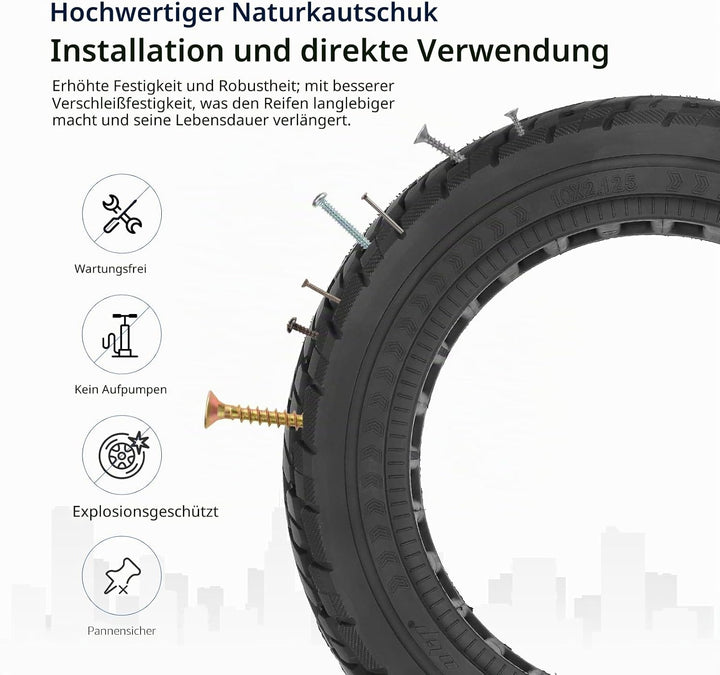 Ulip 10 x 2.125 Reifen für Xiaomi Electric Scooter 4 Lite 2nd Gen,10 Zoll Vorne Hinten 250x54 Fester