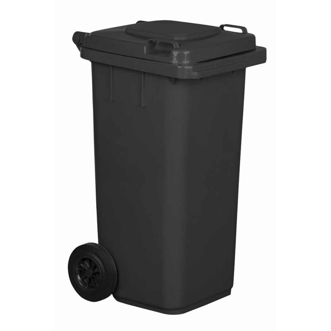 AGROHIT Mülltonne mit 120 Liter Volumen, Abfalltonne mit 2 Leichtgängigen Rädern und Deckel, 2-Rad-M