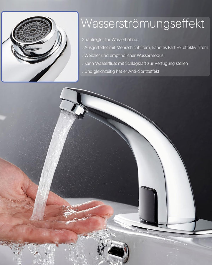 Wasserhahn mit Sensor Bad Infrarot Warm Kaltwasser Wasserhahn Automatik Waschtischarmatur Waschbecke