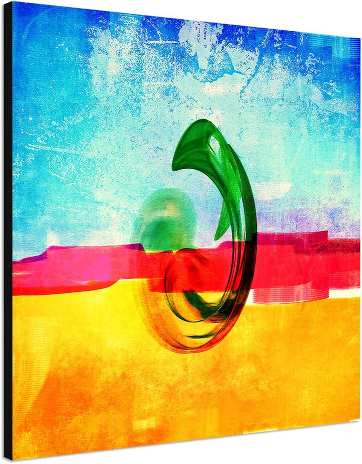 Paul Sinus Art Modernes Wandbild Abstrakt036_60x60cm Abstrakte Kunst Kunstdruck auf Leinwand Zeitlos
