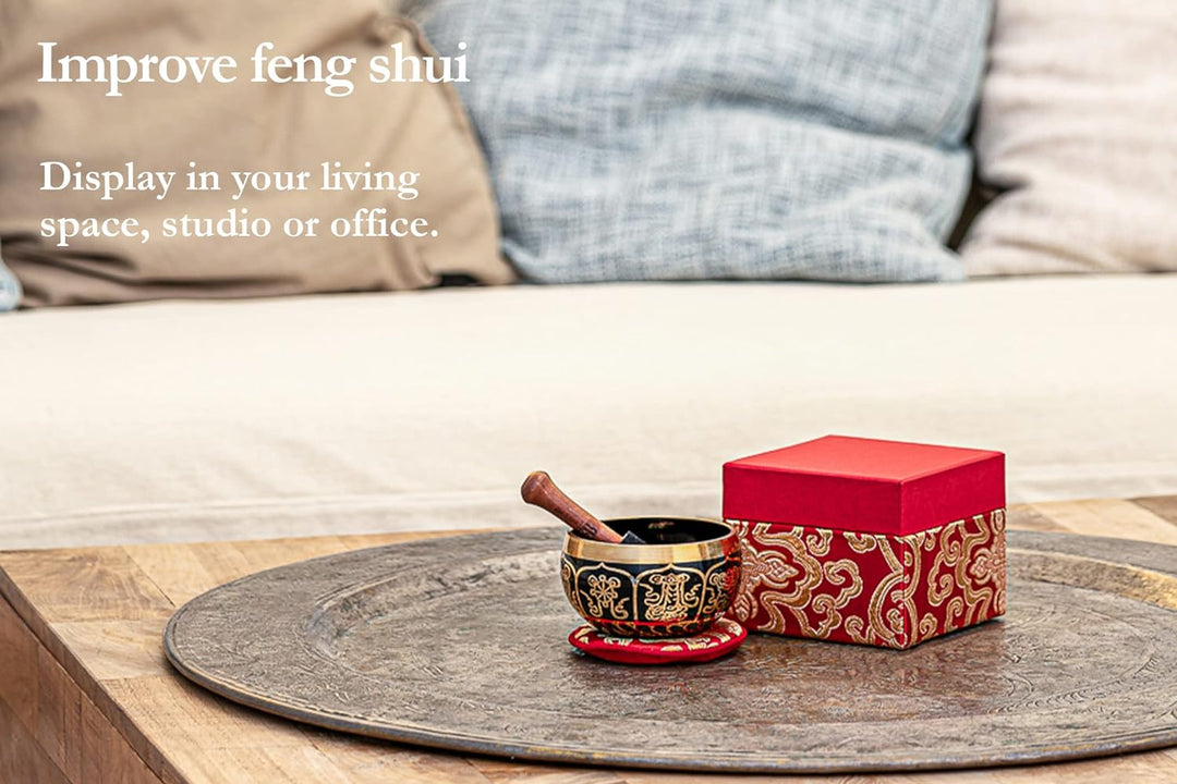 Sonic Energy Ornamental Singing Bowl – Geschenke Set, 300g Klangschale – Meditation, Deko, Yoga – in