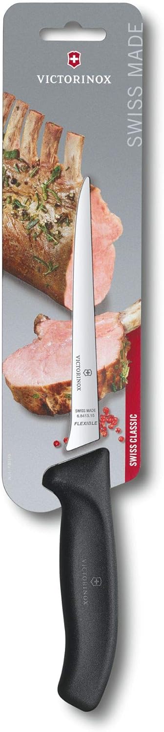 Victorinox, Swiss Classic, Profi Ausbeinmesser, Extra Scharfe Klinge, gerader Schliff, 15 cm, Robust