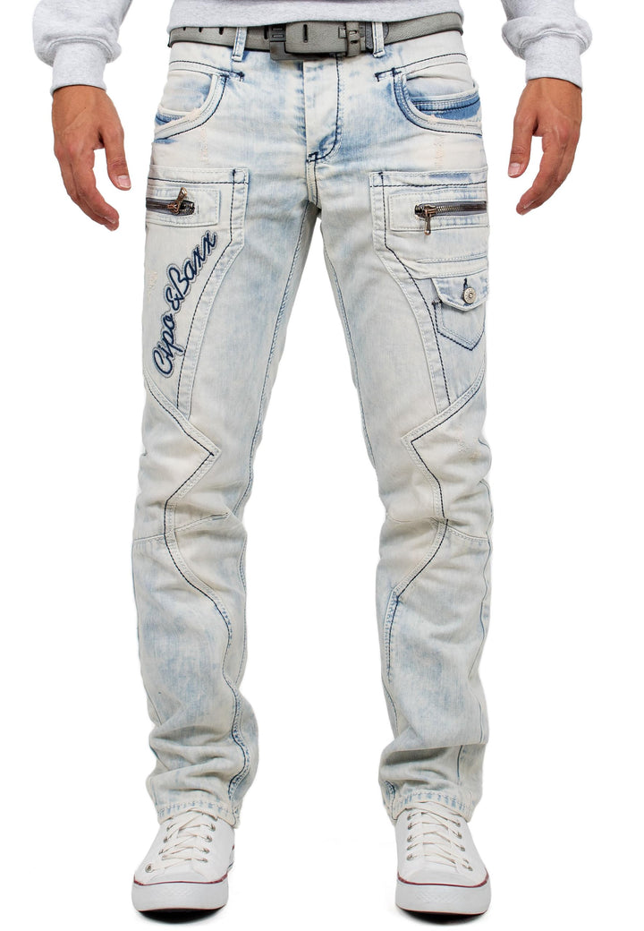 Cipo & Baxx Herren Jeans Hose Freizeit Hose Casual BANS Production 33W / 32L Hellblau - 36, 33W / 32