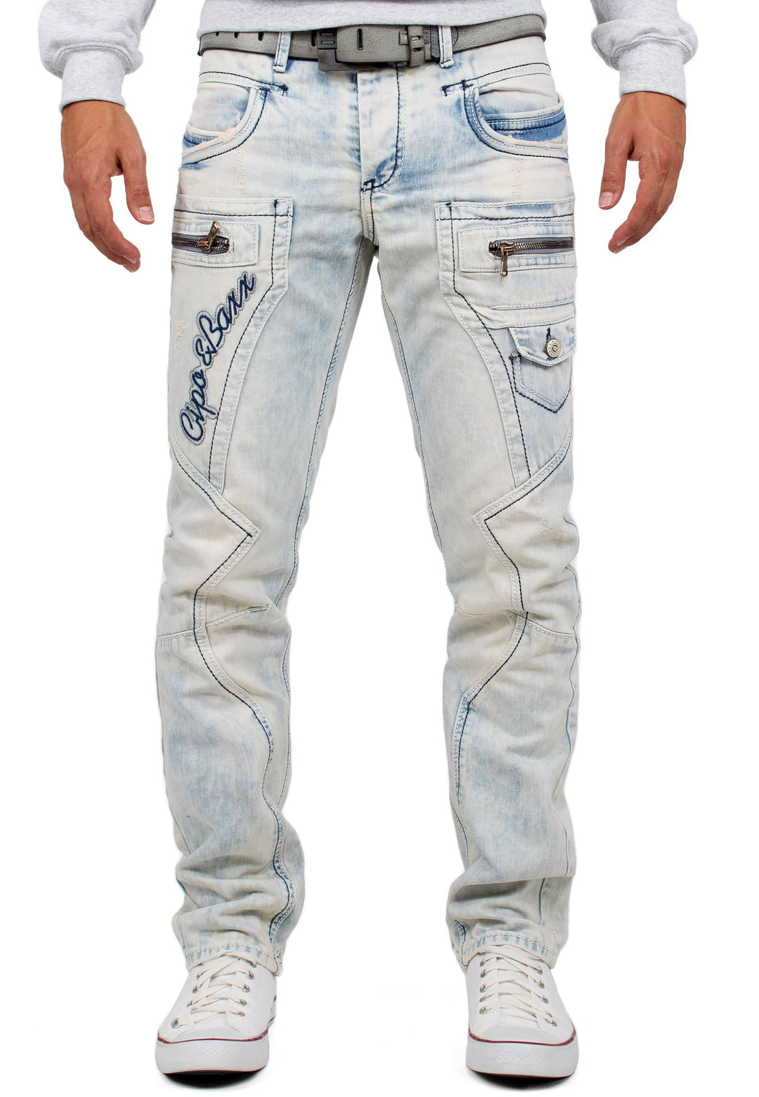 Cipo &amp; Baxx Herren Jeans Hose Freizeit Hose Casual BANS Production 30W / 34L Hellblau - 36, 30W / 34