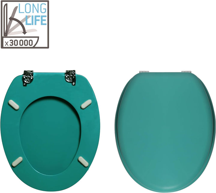 SENSEA - Toilettendeckel POP - Oval - Max 150 kg - MDF FSC - Türkisgrün - Toilettendeckel - Klodecke