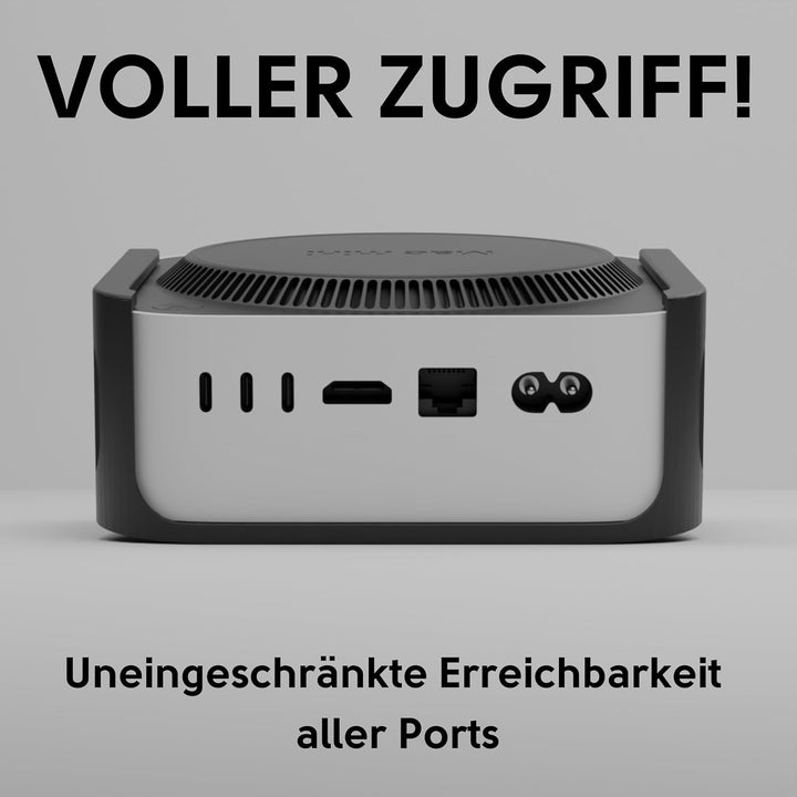 MiniMountX VESA 100x100 Halterung für Mac Mini M4 2024 | 2-in-1 Unter-Tisch Montage & Monitor VESA B