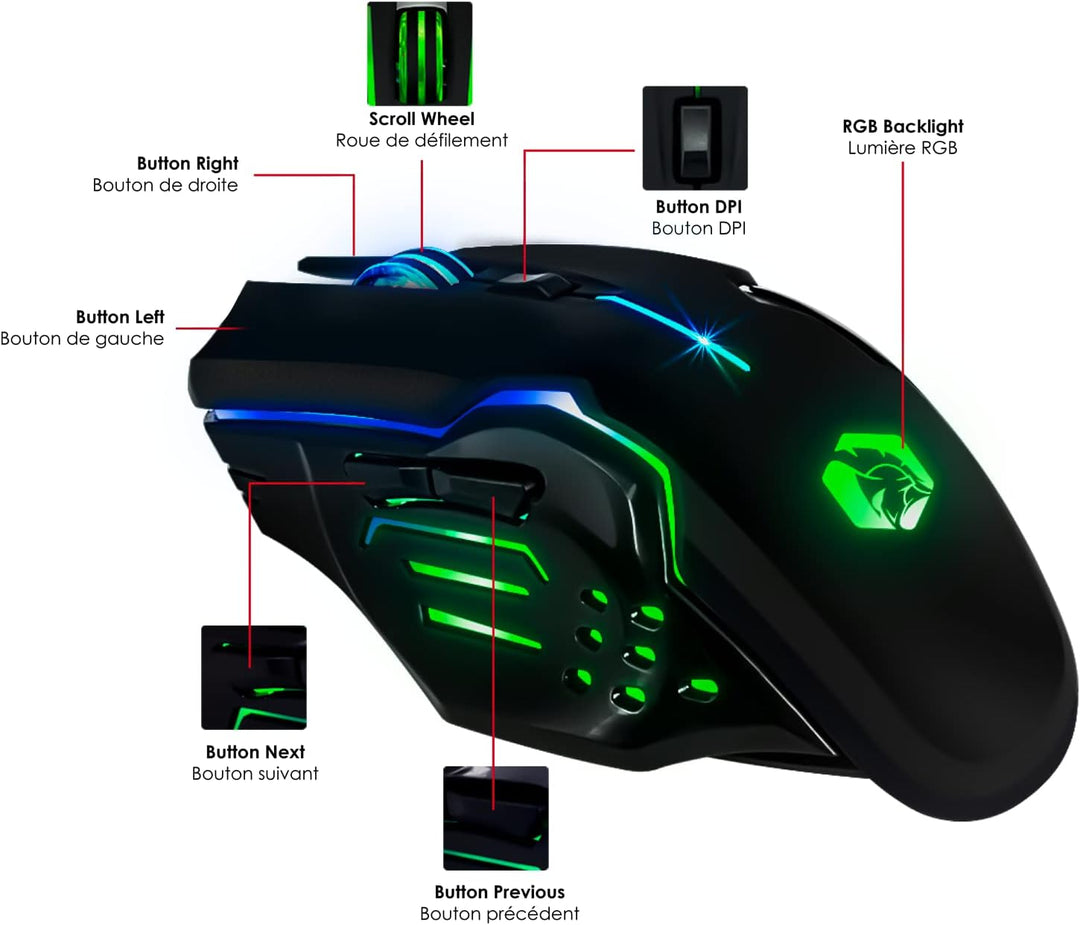 Armor RF800 Wireless Wiederaufladbare Gaming Tastatur und Maus Set QWERTZ (DE-Layout) -Tastatur 2,4G