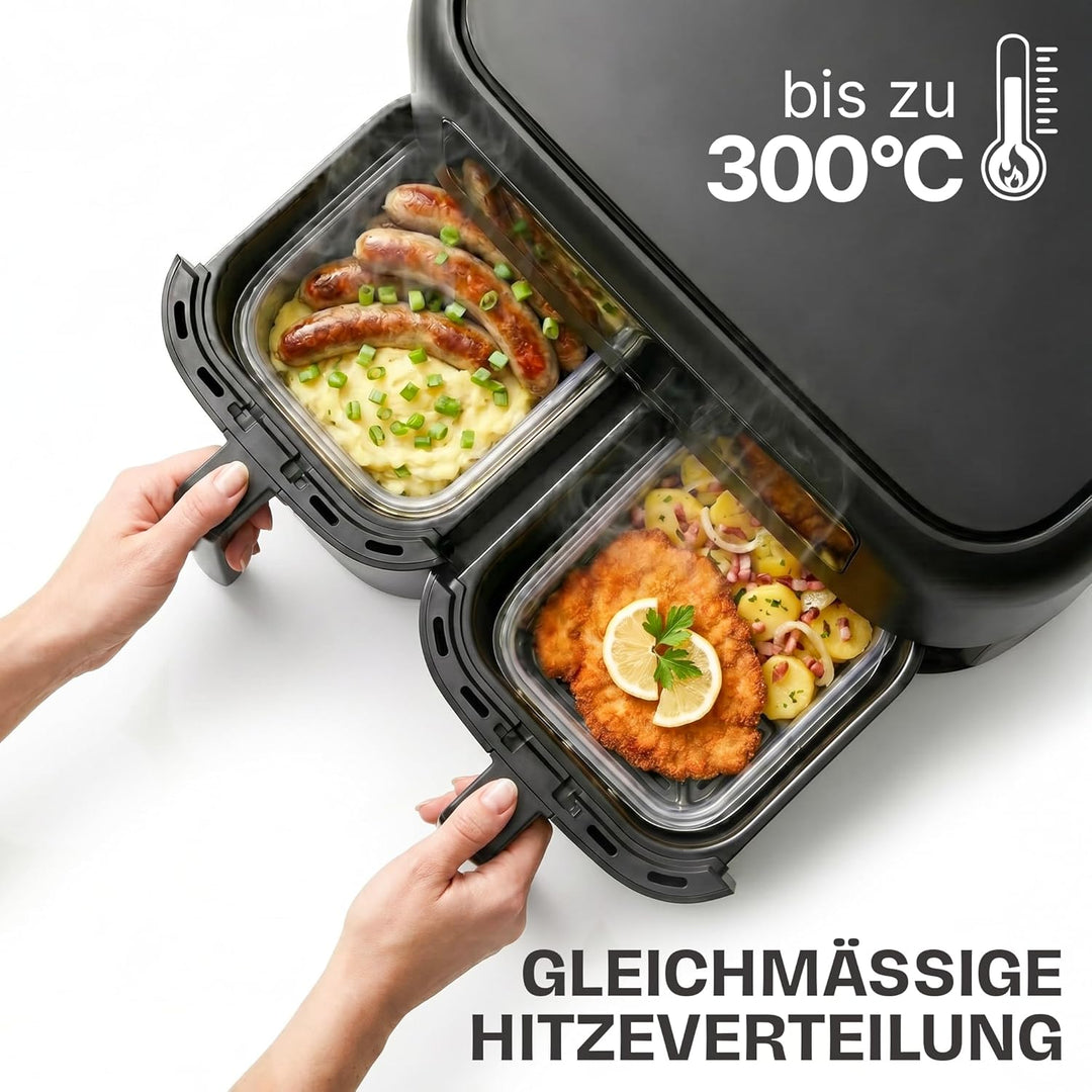 Lemontree Glasbehälter für Airfryer – Airfryer Zubehör BPA-frei, spülmaschinenfest & hitzebeständig