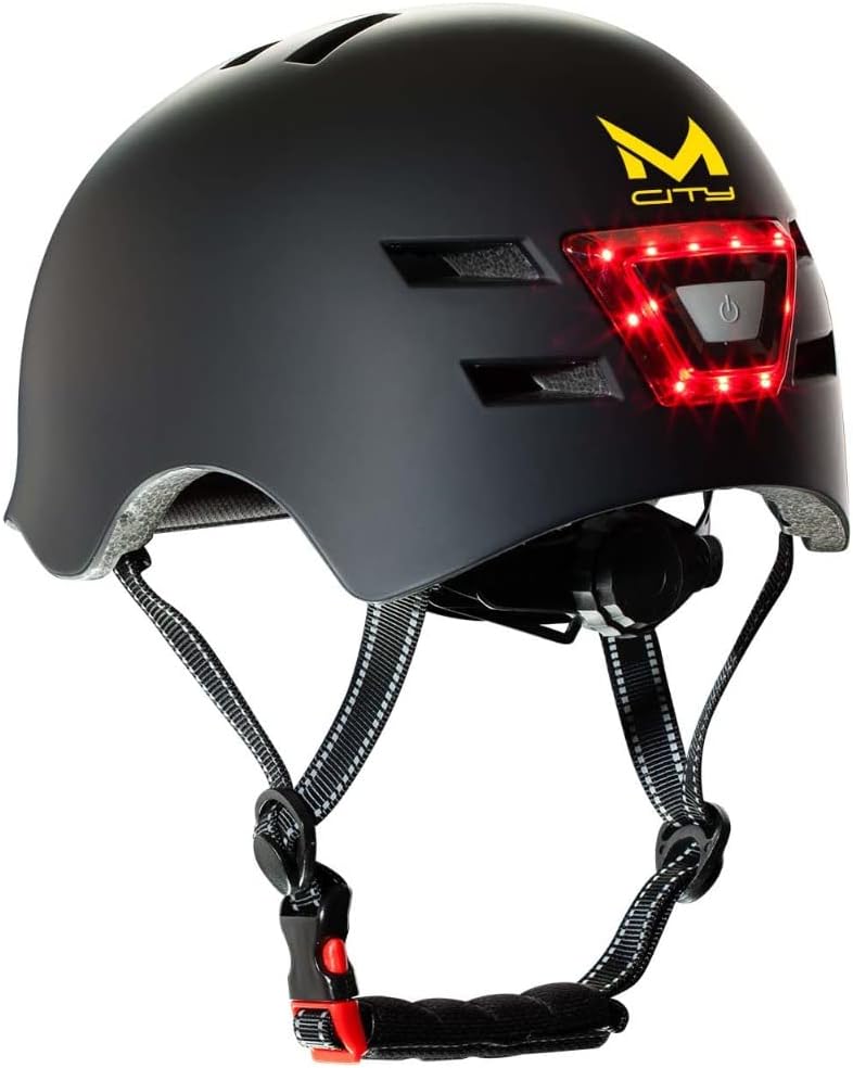 MOLTO - LED-Helm für Erwachsene mit Front- und Rücklicht, ideal für Elektroroller, Fahrräder, Roller