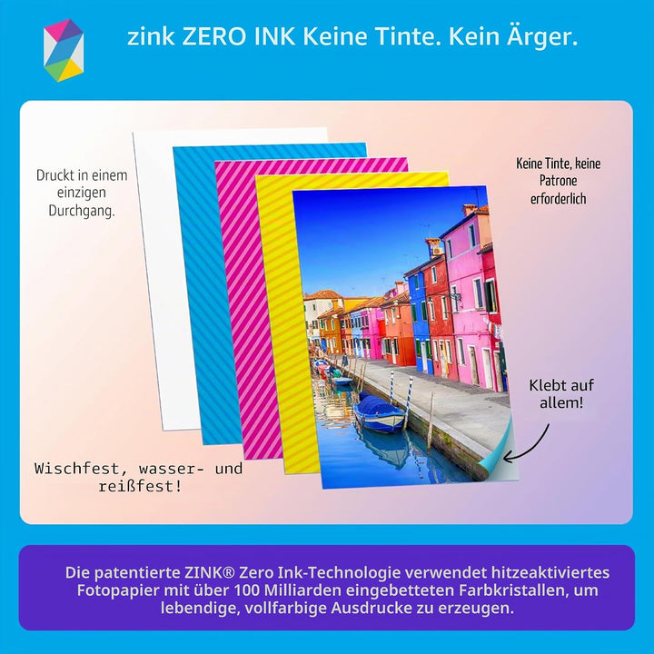 HP Sprocket Portable 2x3 Zoll Sofortbilddrucker (Rosa) Zink-Papierbündel, Rosa