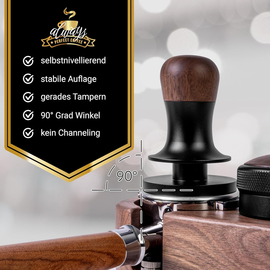 Bar.ista22 Kaffee Tamper 58mm druckregulierend mit Ripple-Base – Espresso Kaffeestampfer aus Edelsta