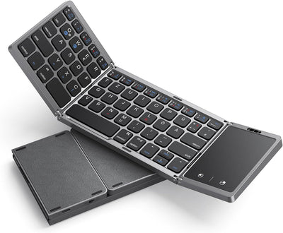 seenda Faltbare Bluetooth Tastatur mit Touchpad für Multi Gerät Wiederaufladbare Wireless Tastatur m