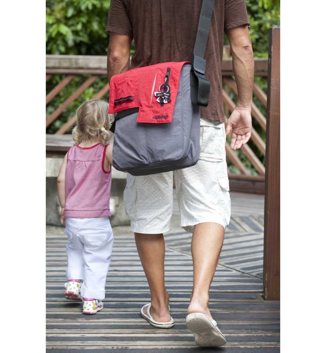 Okiedog Wickeltasche Loft Paige - rot/grau
