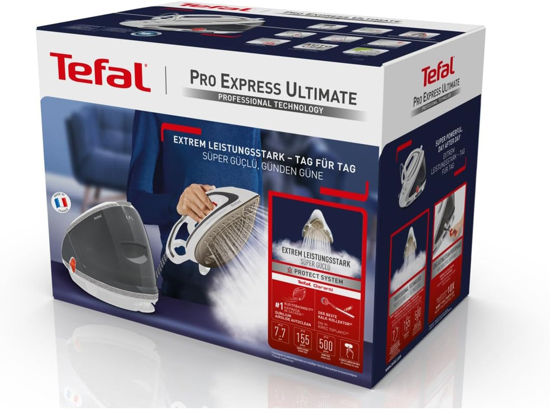 Tefal Dampfbügelstation Pro Express Ultimate GV9567 | 7,7 Bar | 155 g/Min. Kontinuierlicher Dampf |5
