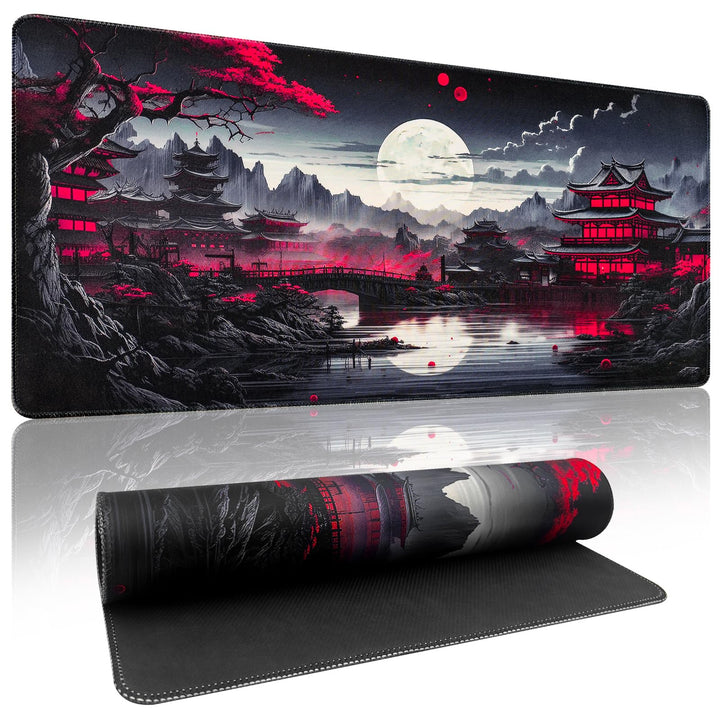 Zindoo XXL Gaming Mauspad 1200 x 600 mm – Schwarzes Anime Mousepad mit Rutschfester Gummibasis – Gro