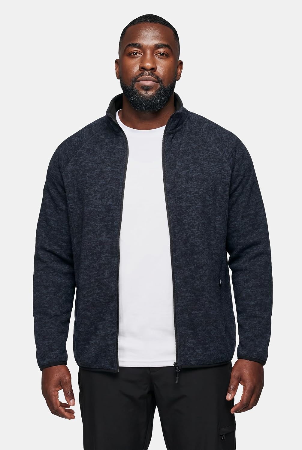 JP 1880 Herren grosse Grössen Übergrössen Menswear L-8XL Jay-PI Strickfleece-Jacke dunkel Marine XLT