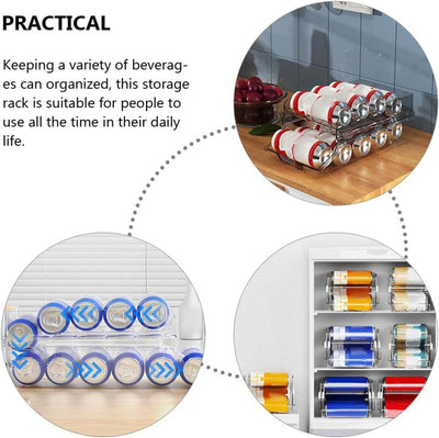 iplusmile Kühlschrank- Organizer- Behälter- Soda- Dosenspender Getränkehalter Doppelschicht Stapelba