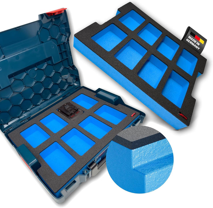 APTEX Schaumeinlage passend für 8x Bosch Akkus GBA 18V (kein ProCore) für L-Boxx 102 G4, 136 G4, LB4
